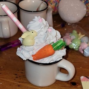 "Funny bunny" Faux whip easter mini mug
